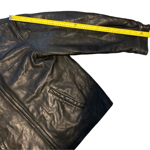 Covington Men's Leather Bomber Jacket Lined Full Zip Collared XL Black - Picture 6 of 6